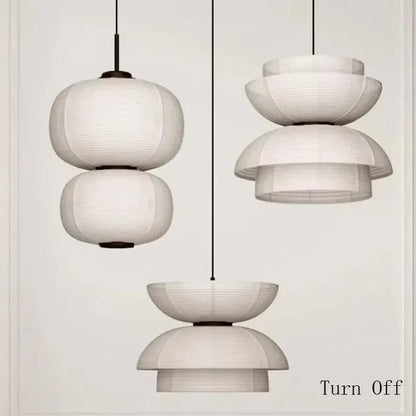 Eclairage suspension Suspensions en papier style Japandi