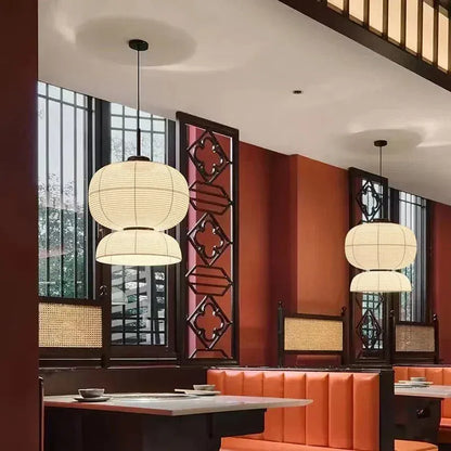 Eclairage suspension Suspensions en papier style Japandi