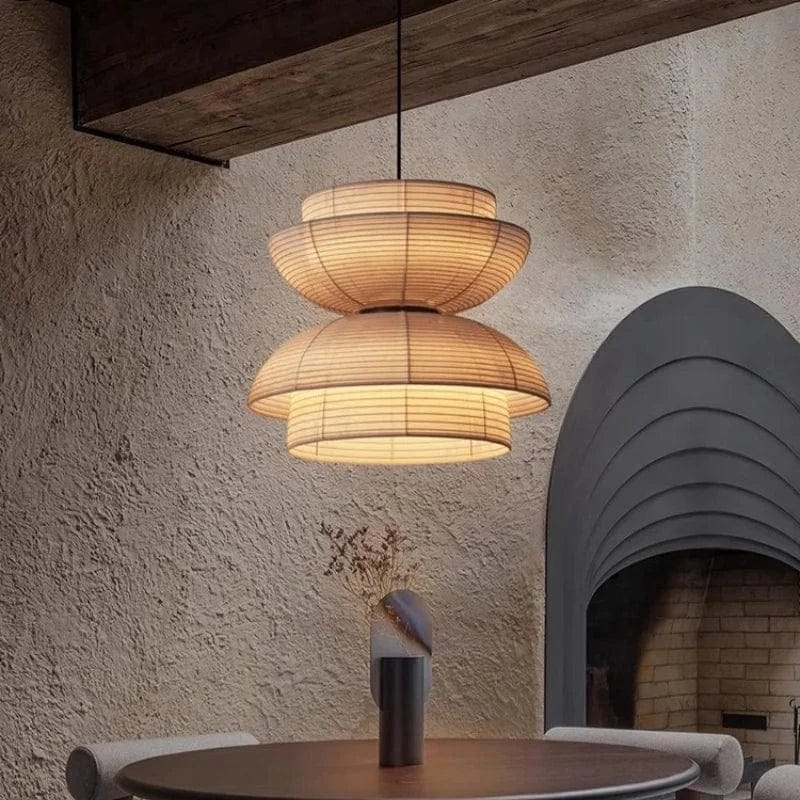 Eclairage suspension Suspensions en papier style Japandi