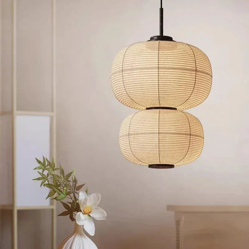 Eclairage suspension Suspensions en papier style Japandi