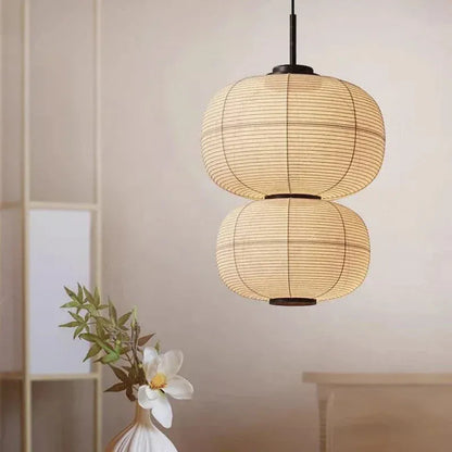 Eclairage suspension Suspensions en papier style Japandi
