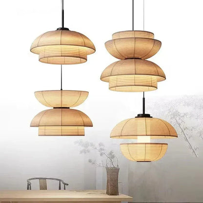 Eclairage suspension Suspensions en papier style Japandi