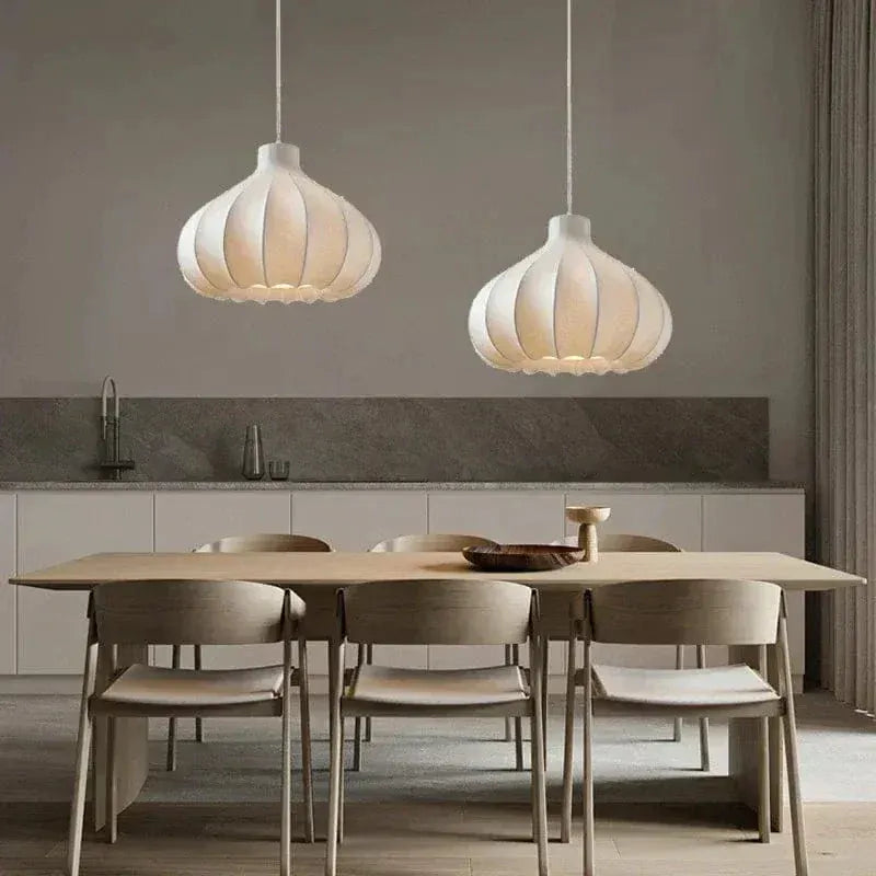 Eclairage suspension Suspensions en soie design créatif style Japandi