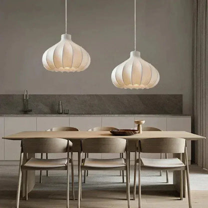 Eclairage suspension Suspensions en soie design créatif style Japandi