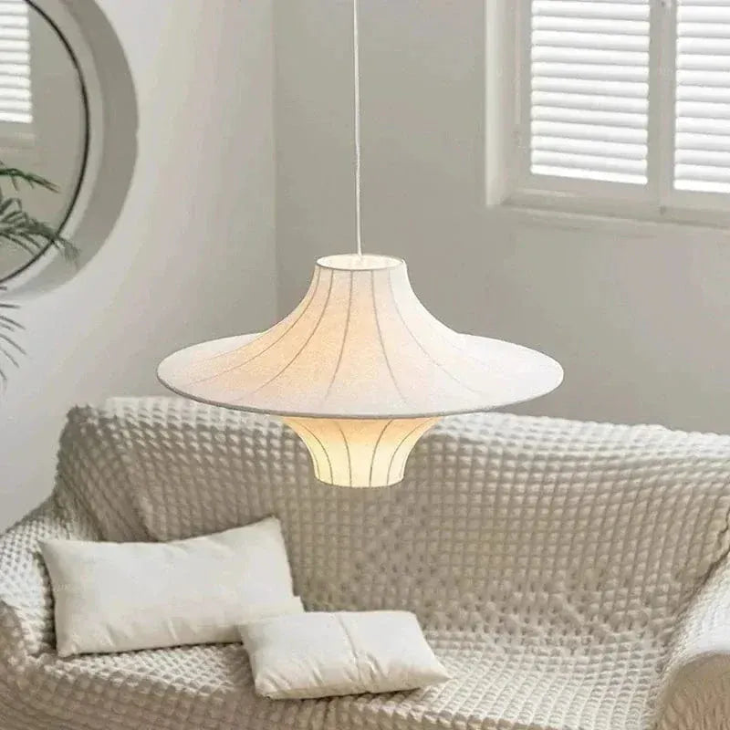 Eclairage suspension Suspensions en soie design créatif style Japandi