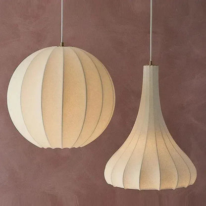 Eclairage suspension Suspensions en soie design créatif style Japandi