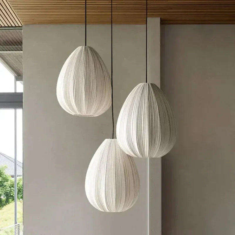 Eclairage suspension Suspensions en tissu plissé