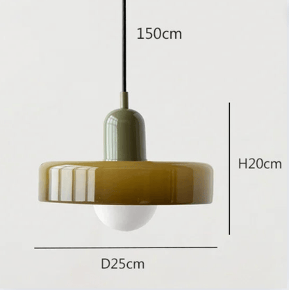 Eclairage suspension Suspension scandinave vintage en verre VERT