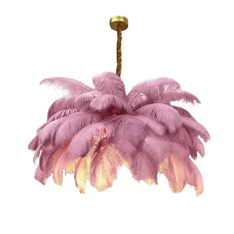 Eclairage suspension Suspension XXL à plume VIOLET / LARGEUR : 80 CM / HAUTEUR : 40 CM / NOMBRE DE PLUMES : 34